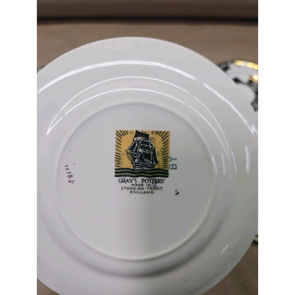 Vintage Gray's Pottery Butter Plates Set Of 6 - Picture 3 of 5